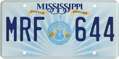 MS license plate MRF644