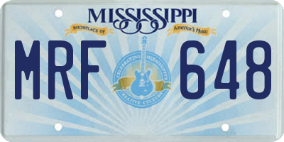 MS license plate MRF648