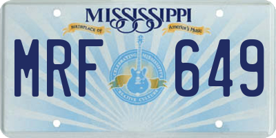 MS license plate MRF649