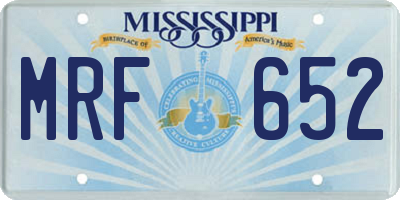 MS license plate MRF652