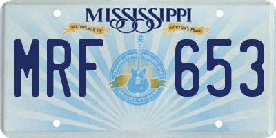 MS license plate MRF653
