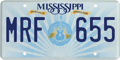 MS license plate MRF655