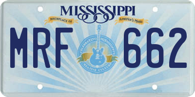 MS license plate MRF662