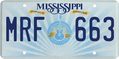 MS license plate MRF663