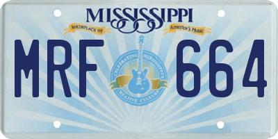 MS license plate MRF664