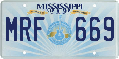 MS license plate MRF669