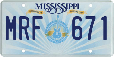 MS license plate MRF671