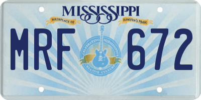 MS license plate MRF672