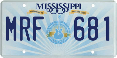 MS license plate MRF681