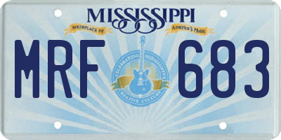 MS license plate MRF683
