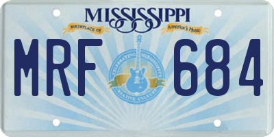 MS license plate MRF684