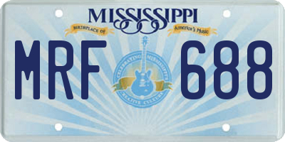 MS license plate MRF688