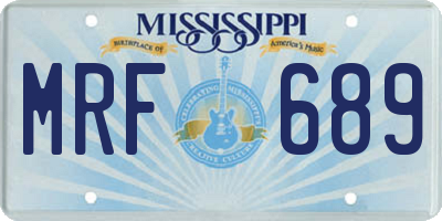 MS license plate MRF689