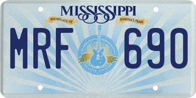 MS license plate MRF690