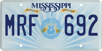 MS license plate MRF692