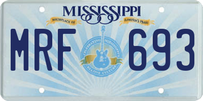 MS license plate MRF693