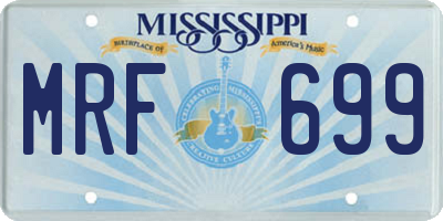 MS license plate MRF699