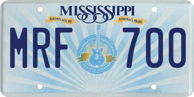 MS license plate MRF700