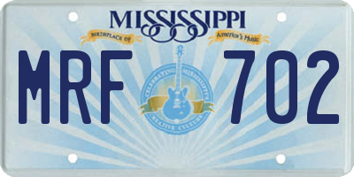 MS license plate MRF702