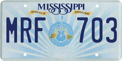 MS license plate MRF703