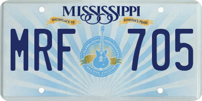 MS license plate MRF705