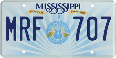 MS license plate MRF707