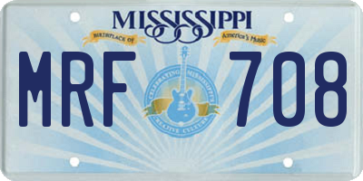 MS license plate MRF708
