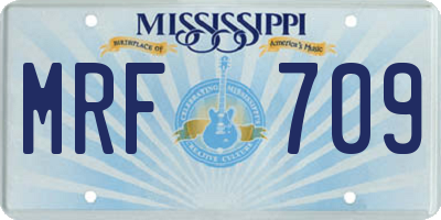 MS license plate MRF709