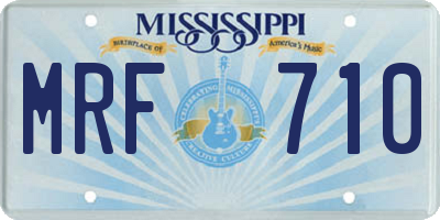 MS license plate MRF710