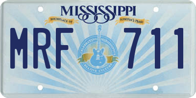MS license plate MRF711