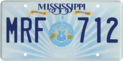 MS license plate MRF712
