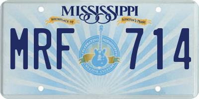 MS license plate MRF714