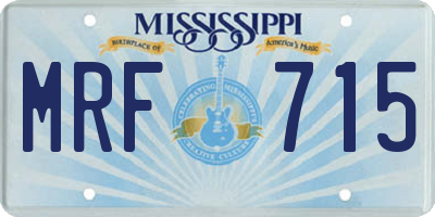 MS license plate MRF715