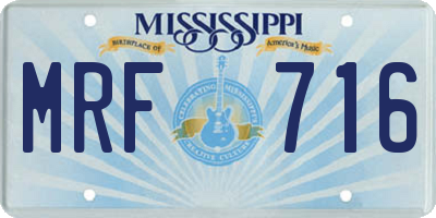 MS license plate MRF716