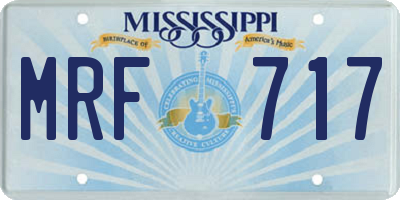 MS license plate MRF717