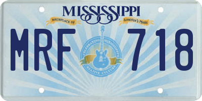 MS license plate MRF718