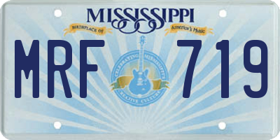 MS license plate MRF719