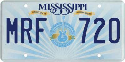 MS license plate MRF720