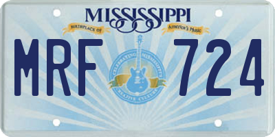 MS license plate MRF724