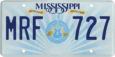 MS license plate MRF727