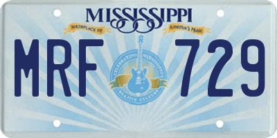MS license plate MRF729