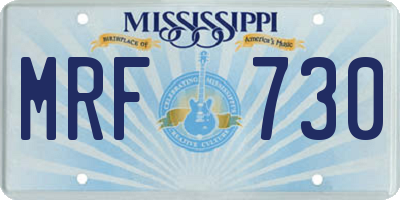 MS license plate MRF730