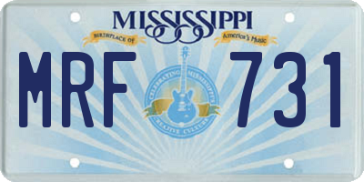 MS license plate MRF731