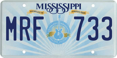 MS license plate MRF733