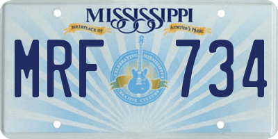 MS license plate MRF734