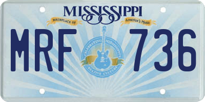 MS license plate MRF736