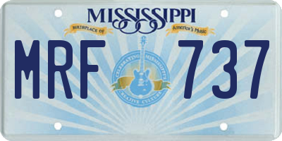 MS license plate MRF737