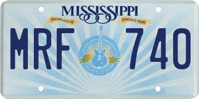 MS license plate MRF740
