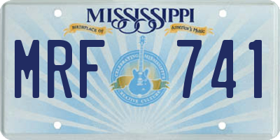 MS license plate MRF741