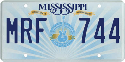 MS license plate MRF744
